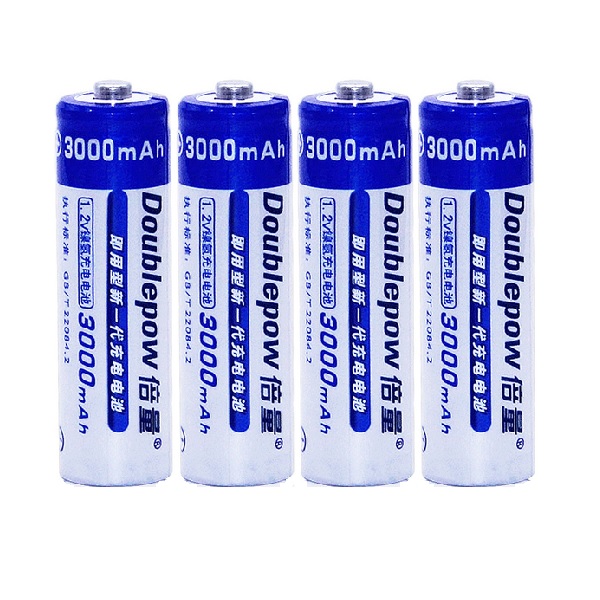 Doublepow 3000mAh Ni-MH Rechargeable AA Battery (4 Pieces)