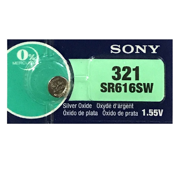 Sony 321 SR616SW  Button Silver Oxide Battery (1 Piece)