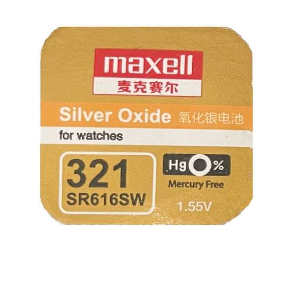 Maxell 321 SR616SW Silver Oxide Button Battery (1 Piece)