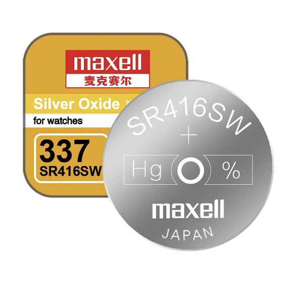 Maxell 337 SR416W Silver Oxide Button Battery (1 Piece)