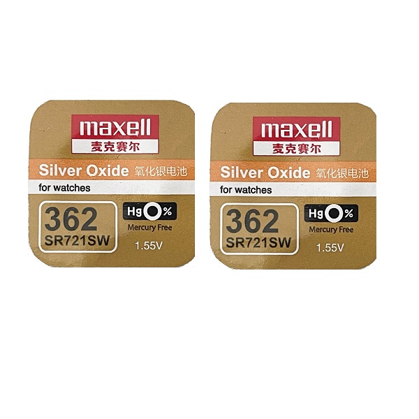 Maxell 362 SR721SW SR58 SR721 Silver Oxide Button Battery (2 Pieces)