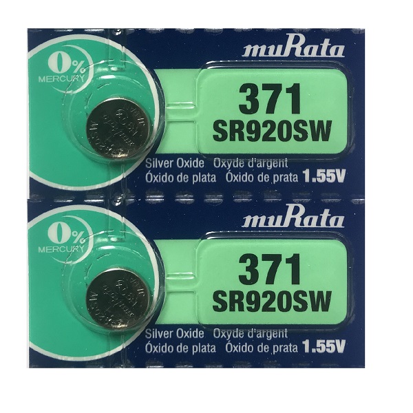 muRata 371 SR920SW AG6 Silver Oxide Button Battery (2 Pieces)