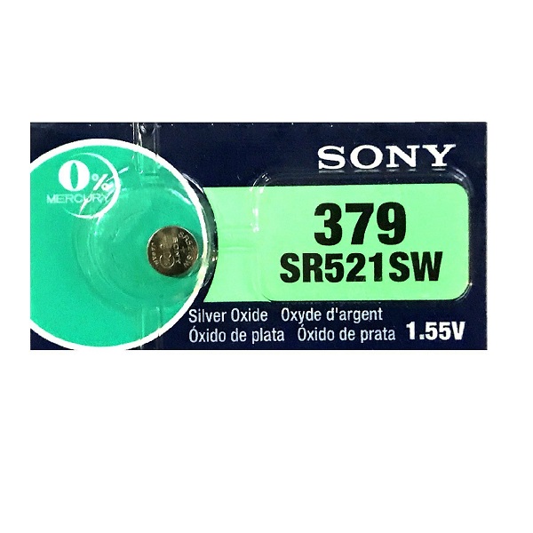 Sony 379 SR521SW SR63 SR521 Button Silver Oxide Battery (1 Piece)