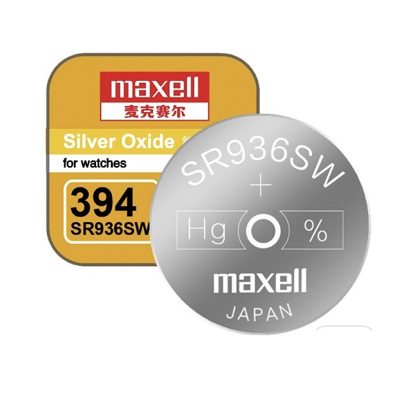 Maxell 394 SR936SW AG9 SR45 SR936 Silver Oxide Button Battery (2 Pieces)