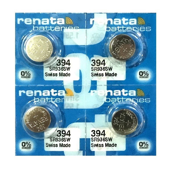 Renata 394 SR936SW AG9 SR45 SR936 Button Silver Oxide Battery (4 Piece)