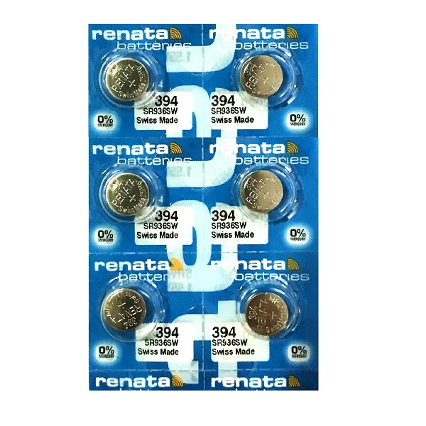 Renata 394 SR936SW AG9 SR45 SR936 Button Silver Oxide Battery (6 Piece)