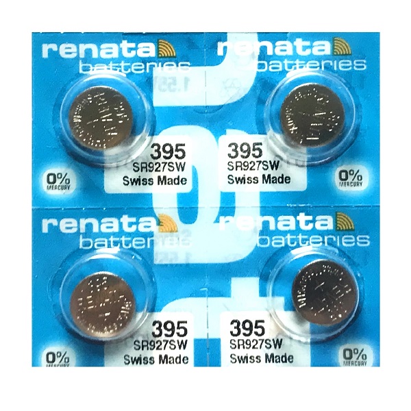Renata 395 SR927SW SR57 SR927 Button Silver Oxide Battery (4 Pieces)