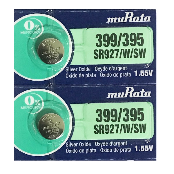 muRata 399/395 SR927SW SR57 SR927 Silver Oxide Button Battery (2 Pieces)
