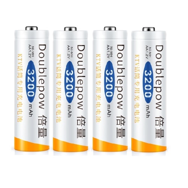 Doublepow 3200mAh Ni-MH Rechargeable AA Battery (4 Pieces)