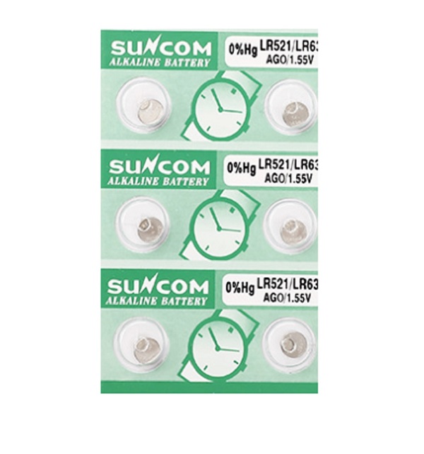 SUNCOM AG0 SR521SW LR521 379 Alkaline Button Battery (6 Pieces)
