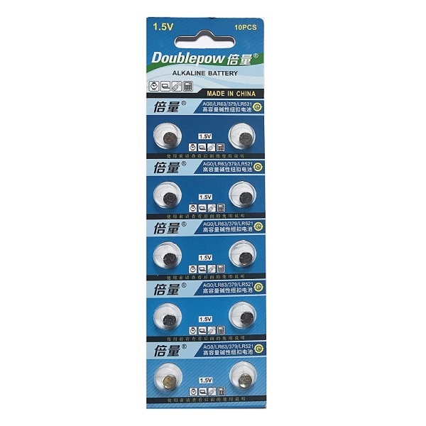 T&E AG0 SR521SW LR521 379 Alkaline Button Battery (10 Pieces)