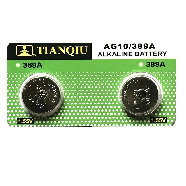 TIANQIU AG10 SR1130SW LR1130 GP89A 389 Alkaline Button Battery (2 Pieces) 