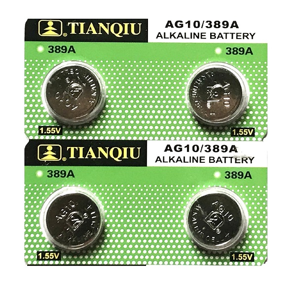 TIANQIU AG10 SR1130SW LR1130 GP89A 389 Alkaline Button Battery (4 Pieces) 