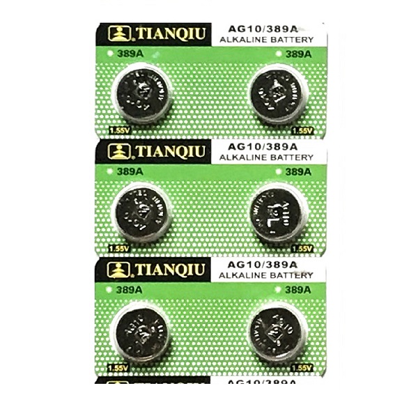 TIANQIU AG10 SR1130SW LR1130 Alkaline Button Battery (6 Pieces) 