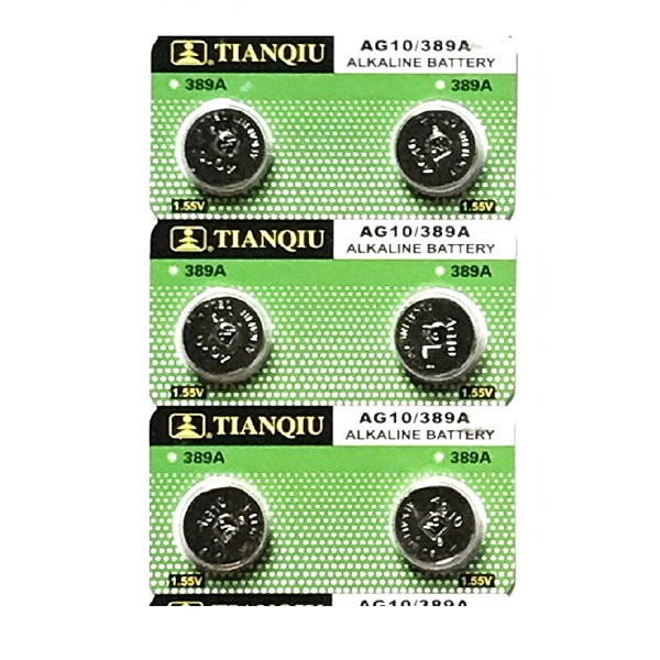 TIANQIU AG10 SR1130SW LR1130 GP89A 389 Alkaline Button Battery (6 Pieces) 