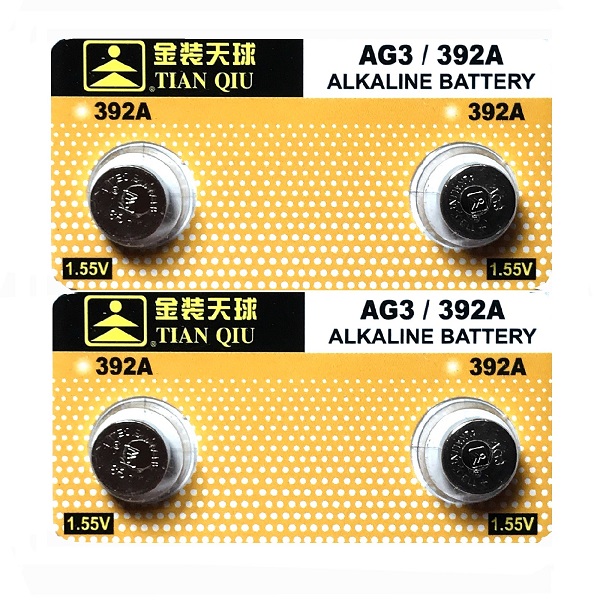 TIANQIU AG3 SR41SW LR41 392 Alkaline Button Battery (4 Pieces)