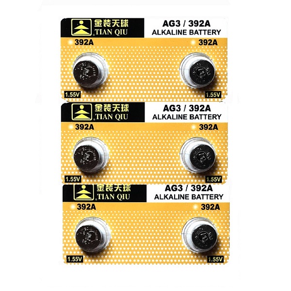 TIANQIU AG3 SR41SW LR41 392 Alkaline Button Battery (6 Pieces)