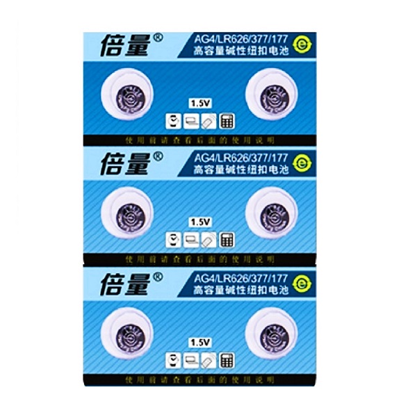 Doublepow AG4 SR626SW LR626 377 Button Alkaline Battery (6 Pieces)