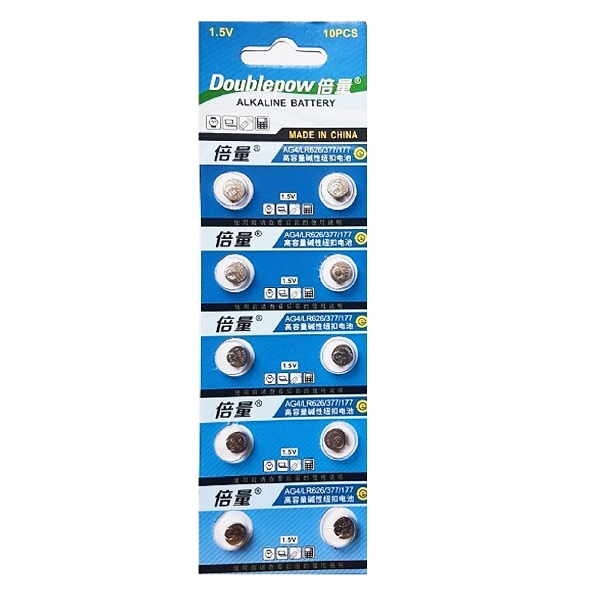 Doublepow AG4 SR626SW LR626 377 Button Alkaline Battery (10 Pieces)