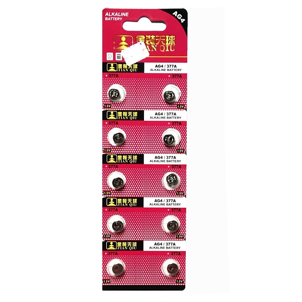 TIANQIU AG4 SR626SW LR626 177 GP77A 377 Button Alkaline Battery (10 Pieces)