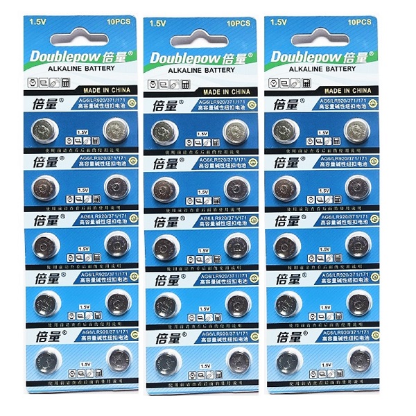 Doublepow AG6 SR920SW LR920 371 Button Alkaline Battery (30 Pieces)