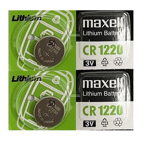 Maxell CR1220 Green Card Lithium Cell Button Battery (2 Pieces)