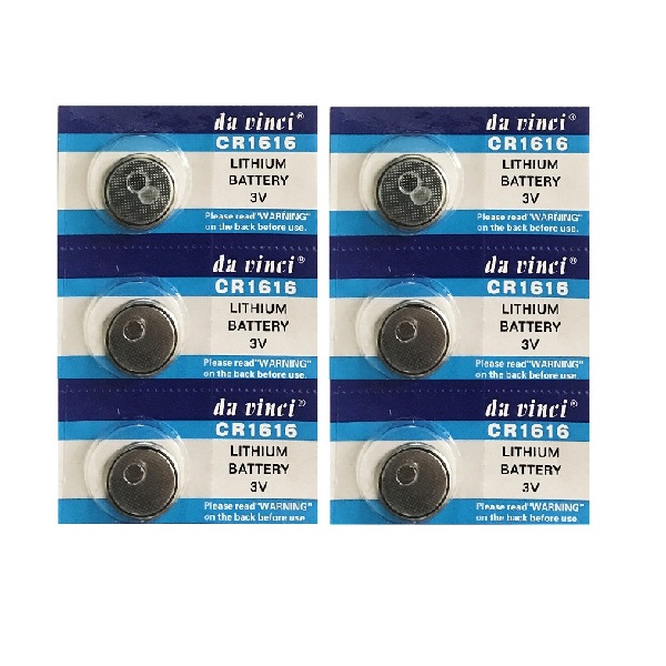 DaVinci CR1616 Lithium Cell Button Battery (6 Pieces)