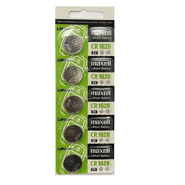 Maxell CR1620 Lithium Cell Button Battery (5 Pieces)