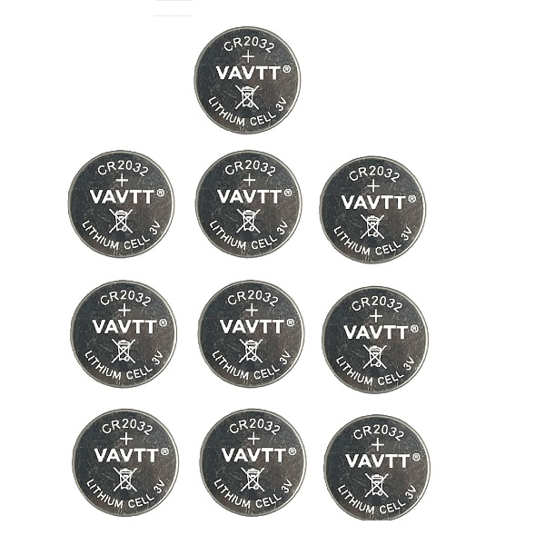 VAVTT CR2032 Lithium Cell Button Industrial Battery (10 Pieces)