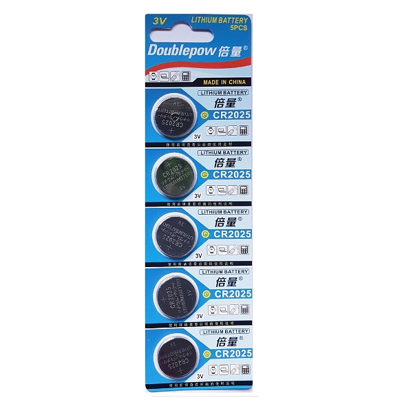 Doublepow CR2025 Lithium Cell Button Battery (5 Pieces)