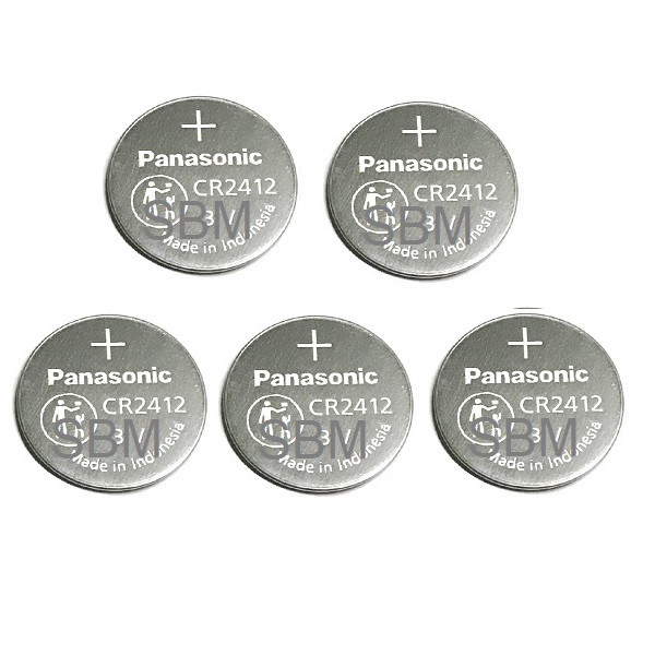 Panasonic CR2412 Lithium Cell Button Industrial Battery (5 Pieces)