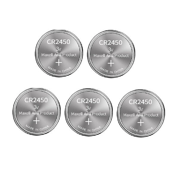 Maxell CR2450 Lithium Cell Button Industrial Battery (5 Pieces)
