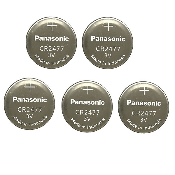 Panasonic CR2477 Lithium Cell Button Industrial Battery (5 Pieces)