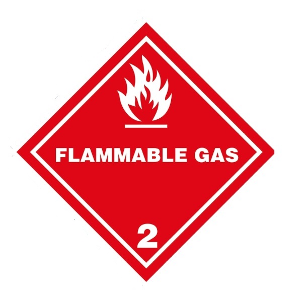 IATA DGR Hazard Label Class 2 Flammable Gas 2.1 (50 Pieces)