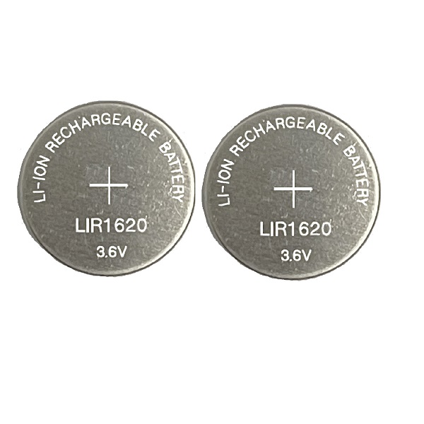LIR1620 3.6V Rechargeable Lithium Cell Button Industrial Battery (2 Pieces)
