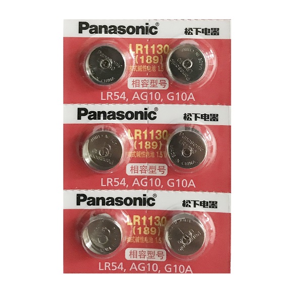 Panasonic LR1130 AG10 SR1130SW 389 Alkaline Button Battery (6 Pieces)
