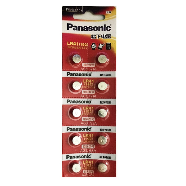 Panasonic LR41 AG3 SR41SW 392 Alkaline Button Battery (10 Pieces)