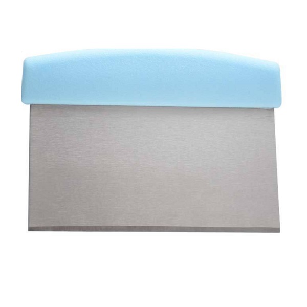 Stainless Steel Pizza Dough Scraper Cutter Flour Pastry (Light Blue)