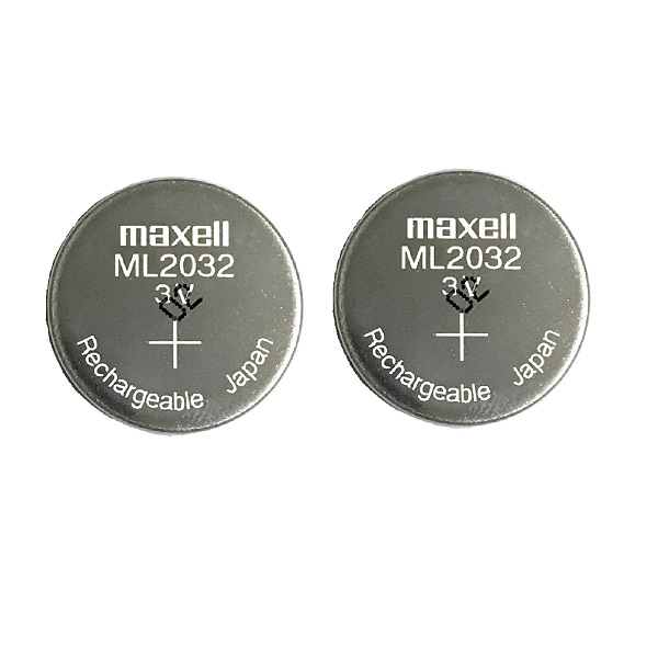 Maxell ML2032 Rechargeable Lithium Cell Button Battery (2 Pieces)