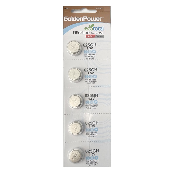 Golden Power 625GH 200mAh Alkaline Button Battery (5 Pieces)