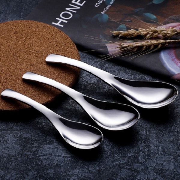 Stainless Steel SUS304 Thick Heavy-weight Soup Spoon Set of 2 (Size S)