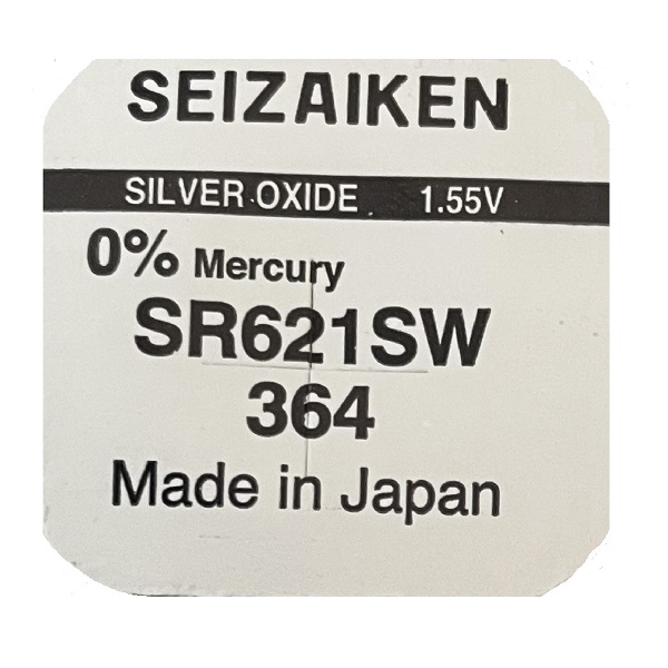 Seizaiken 364 SR621SW Silver Oxide Button Battery (1 Piece)