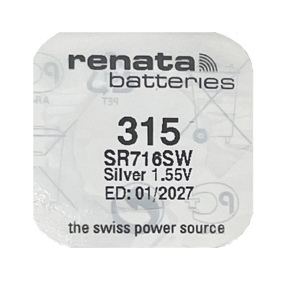 Renata 315 SR716SW Silver Oxide Button Battery (1 Piece)