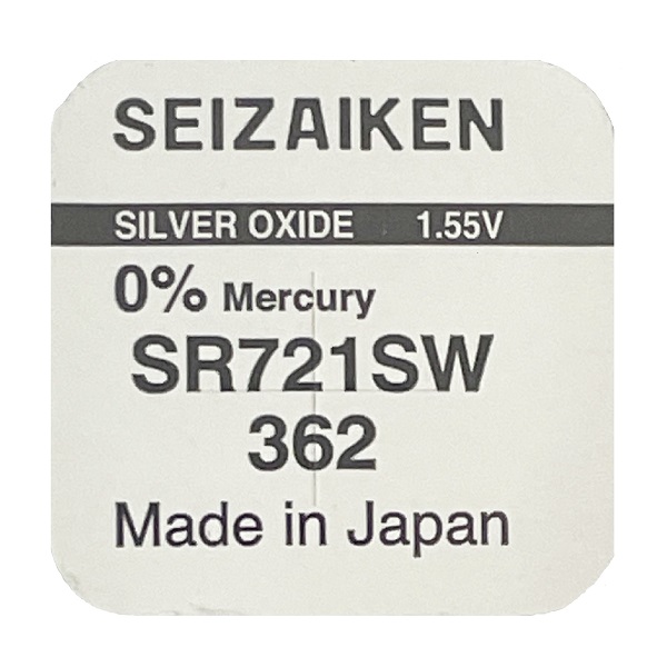 Seizaiken 362 SR721SW Silver Oxide Button Battery (1 Piece)