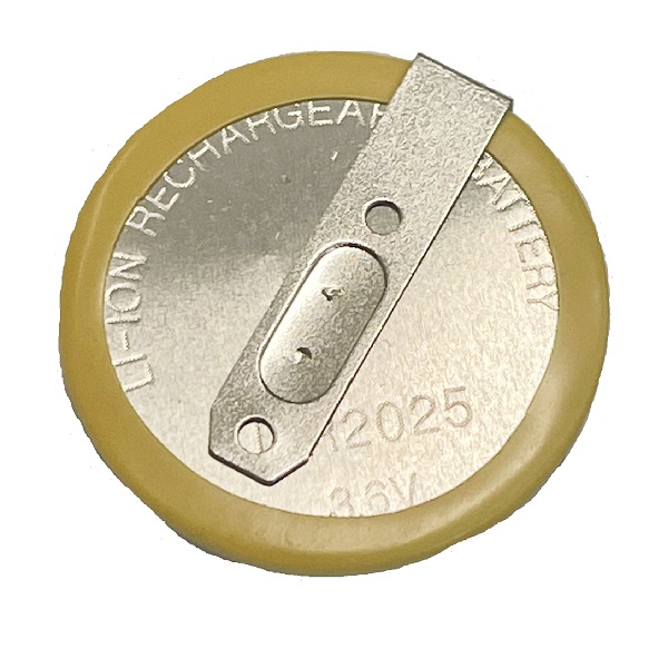 LIR2025/HKN 90° 3.6V Rechargeable Lithium Cell Button Industrial Battery (1 Piece)