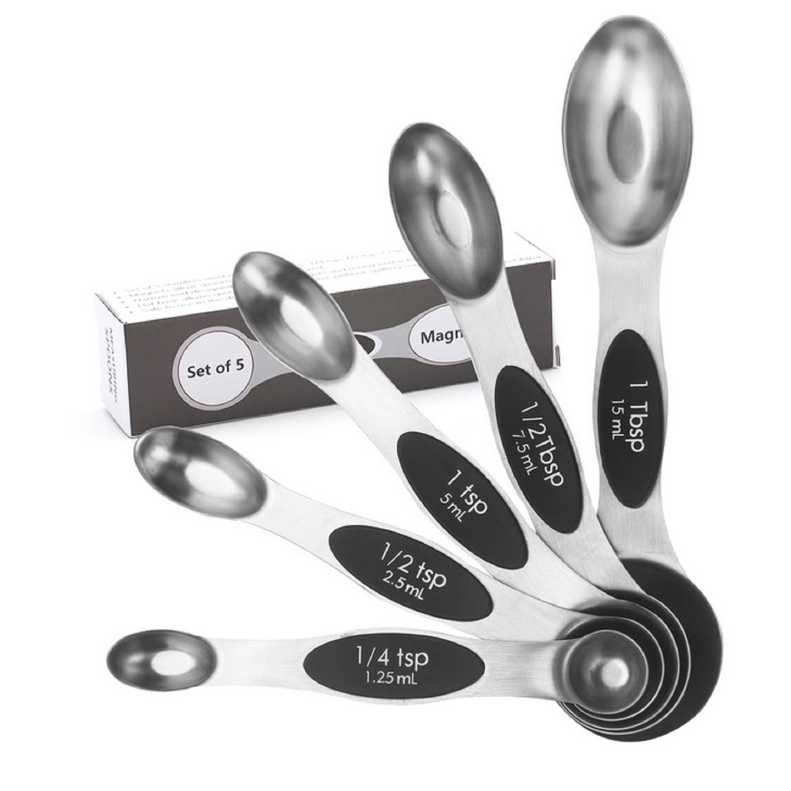 Stainless Steel Teaspoon and Tablespoon Measuring Spoons Set of 5