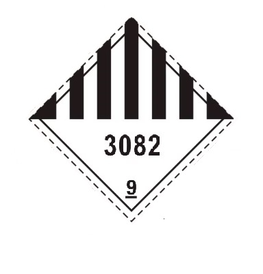 IATA UN3082 DGR Hazard Class 9 Label 10 x 10cm (50 Pieces)