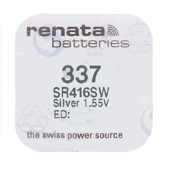 Renata 337 SR416SW Silver Oxide Button Battery (1 Piece)