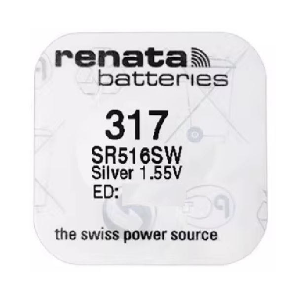 Renata 317 SR516SW Button Silver Oxide Battery (1 Piece)