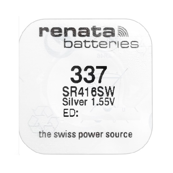 Renata 337 SR416SW Silver Oxide Button Battery (1 Piece)